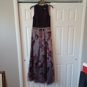 SLNY Size 8 Purple Floral Dress